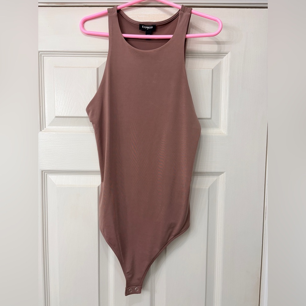 Express womens Sleeveless tank bodysuit  in dark Mauve/purple sz small